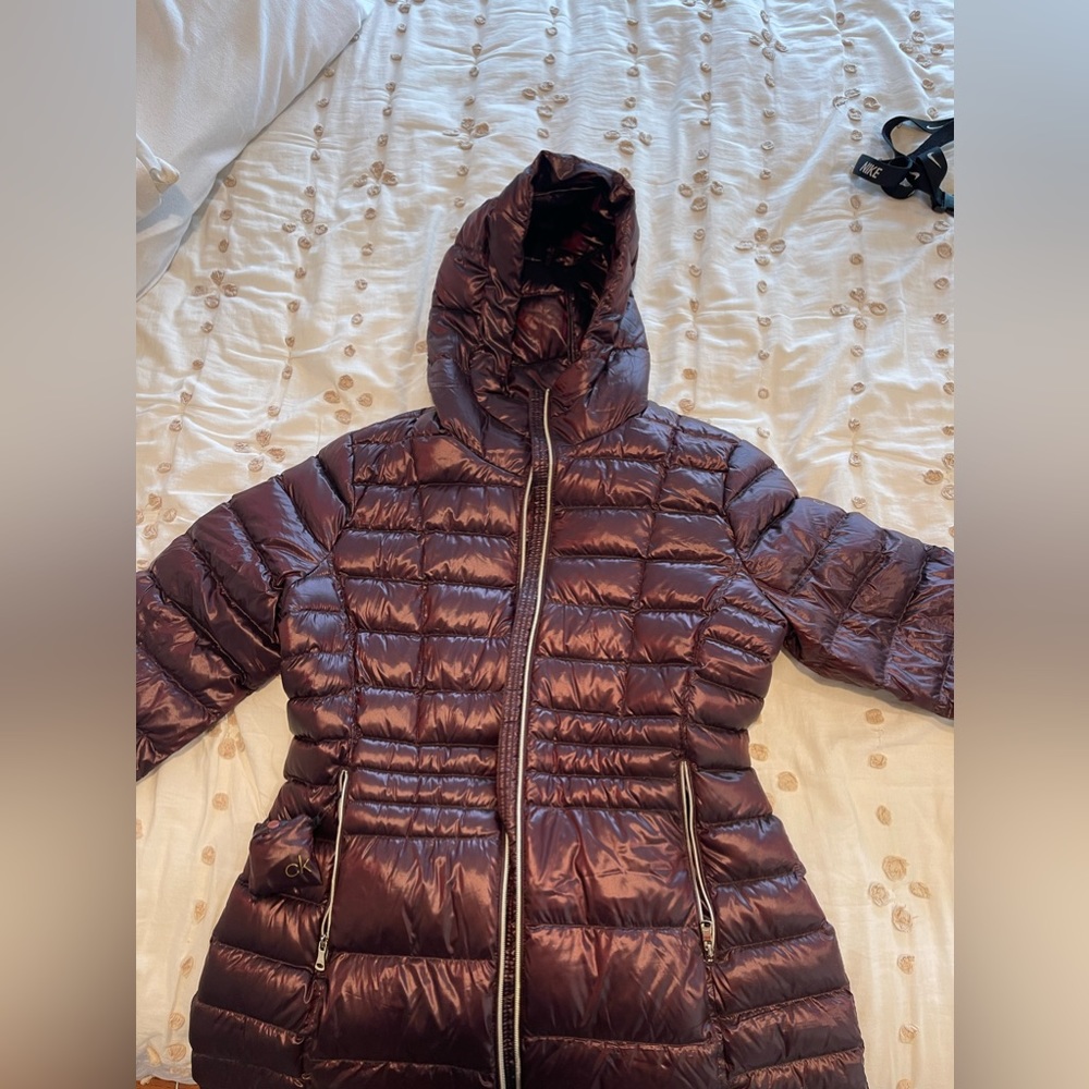 NWOT Calvin Klein Packable Long Down Jacket